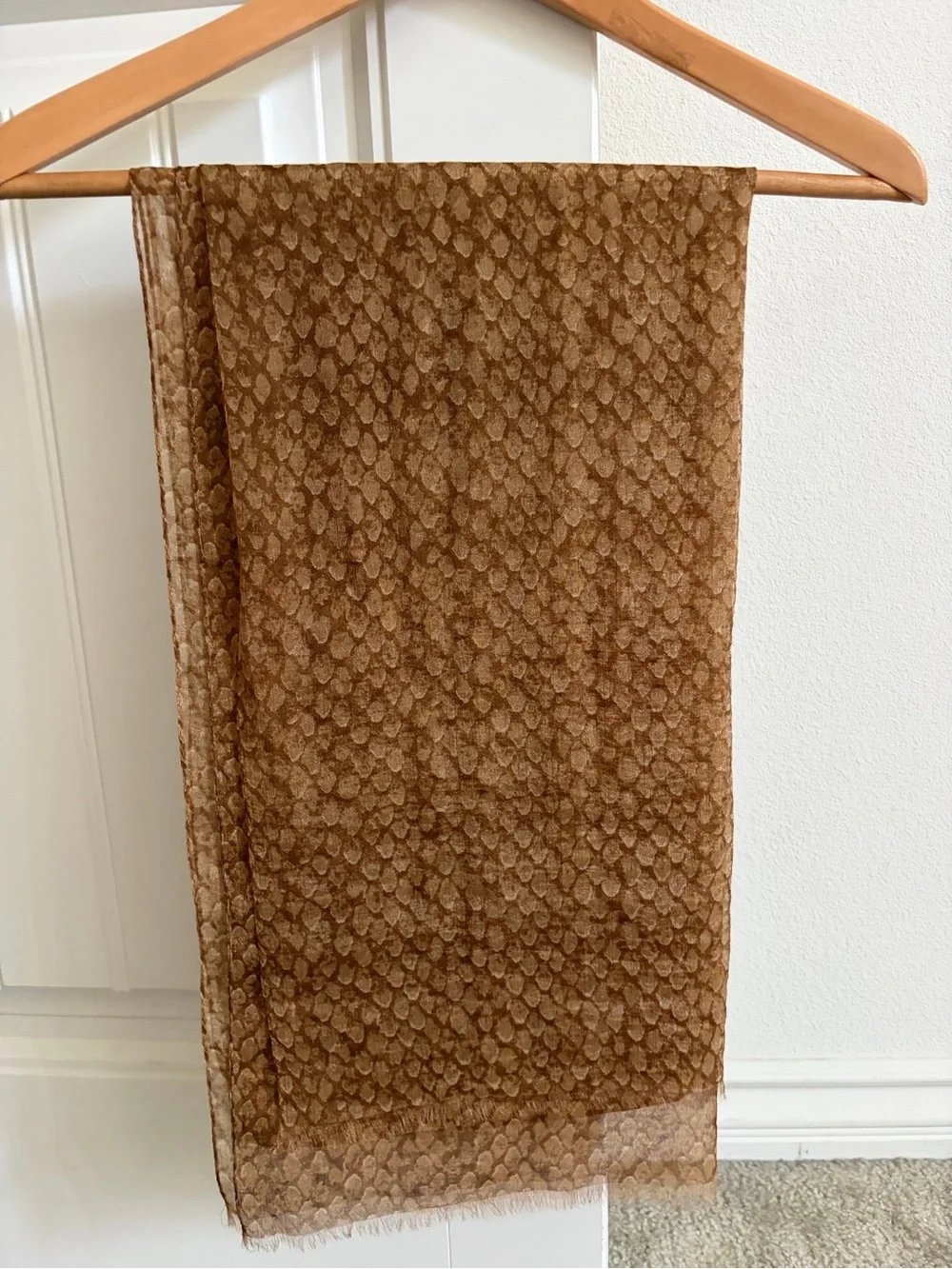 Coach Silk Brown Python Scarf Panel 20”*76”